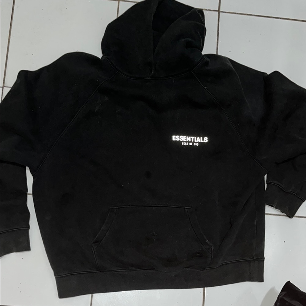 Essentials Jet Black Pullover Hoodie